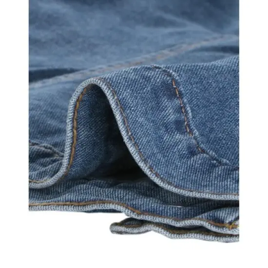 Agnes Orinda Women's Plus Size Denim Hood Drawstring Fall Winter Button Jean Jackets image {5}