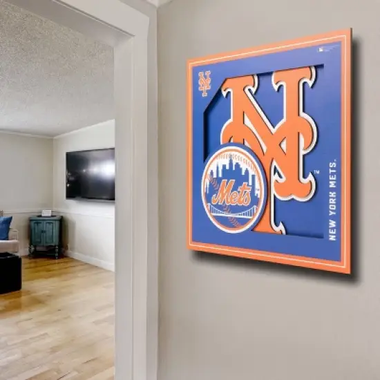 MLB New York Mets 3D Logo Series Wall Art - 12"x12" image {2}