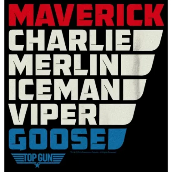 Boy's Top Gun Character Name Stack T-Shirt image {1}