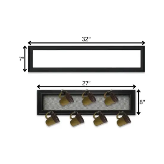 Gulches (The Kitchen Vignette)2-Piece Vignette with 7-Peg Mug Rack by Millwork Engineering, Black Frame image {2}