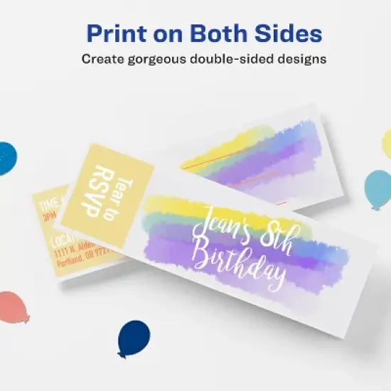 Avery Printable Tickets with Stubs, 2-3/4" x 8-1/2", Laser/Inkjet, 100 Blank Tickets (16430) image {2}