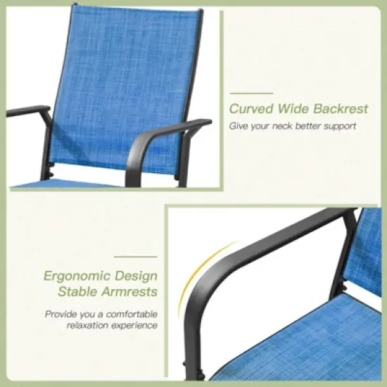 EROMMY 5 Piece Patio Dining Set, Outdoor Dining Table And Chairs Set For 4, 4 Textilene Chairs, 1 Iron Square Table, Patio Furniture Set For Deck image {5}