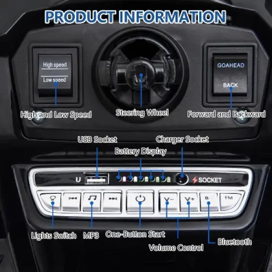 Garvee 12V Kids Ride On Tractor with Trailer, Electric Tractor with Remote Control,Safety Belt,for Boys Girls image {2}