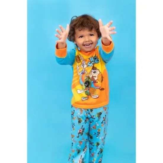 SPACE JAM Looney Tunes Tasmanian Devil Buggs Bunny Pajama Shirt and Pants Sleep Set Toddler image {3}