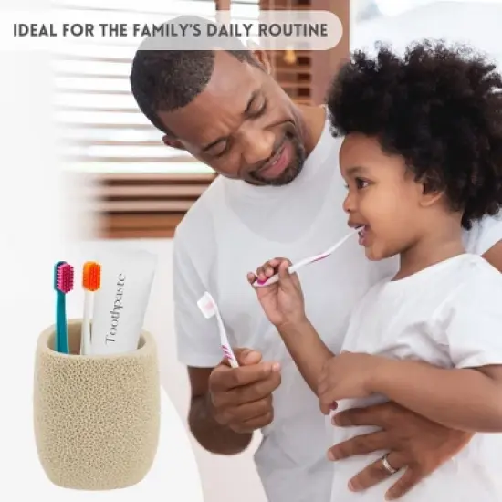 Evideco French Home Goods Elegant Sea Sponge Inspired Tumbler / Toothbrush Holder - Oceanic Charm image {3}