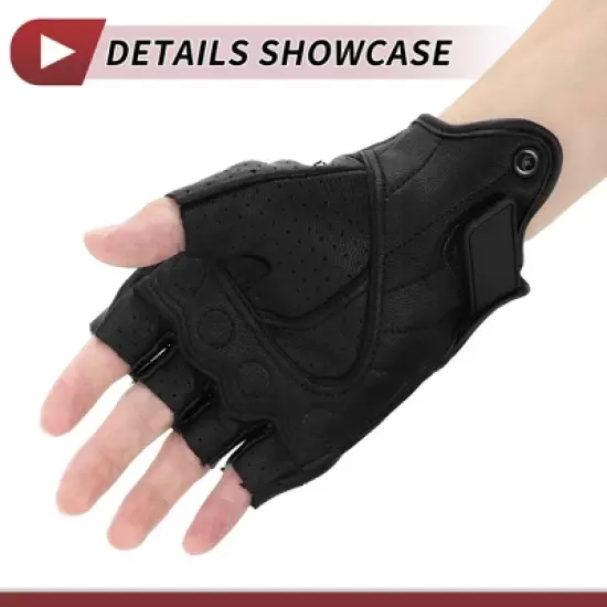 Unique Bargains Motorcycle Half Finger Gloves Black 1 Pair image {3}