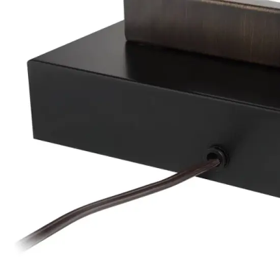 360 Lighting Todd Modern Table Lamp 30" Tall Bronze Rectangular with USB and AC Power Outlet in Base Oatmeal Fabric Shade for Living Room Office House image {7}