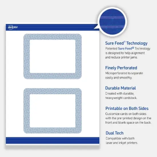 Avery Rounded Postcards, Polka Dots Design, 4.25" x 5.5", 20ct image {2}