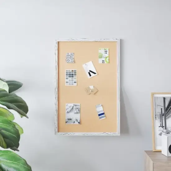 Emma and Oliver Wall Mount Cork Board with Wooden Push Pins image {1}