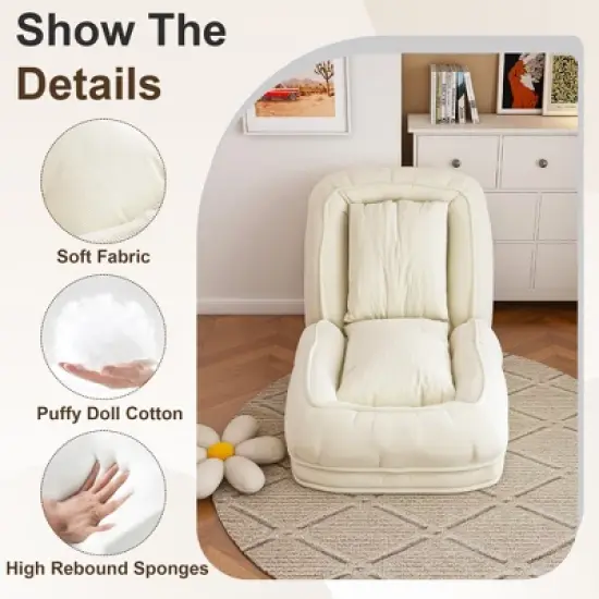 KWPZQEB Foldable Human Dog Bed, Foldable Sofa Bed with 5 Adjustable Position & 2 Pillows, Memory Foam Human Dog Bed for Adults and Pets image {3}