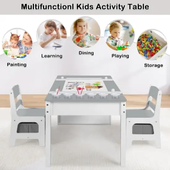 Kinder King Kids Table and Chair Set with Storage &ndash; Toddler Activity Desk with 8 Bins & Paper Roll for Drawing, Reading, Crafts & Snacks image {7}