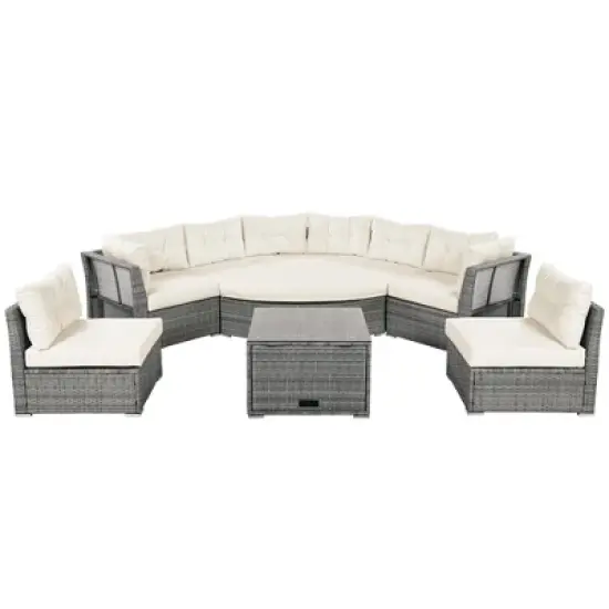 9-Piece Outdoor Patio Sectional Sofa Set with Coffee Table, Free Combination image {3}