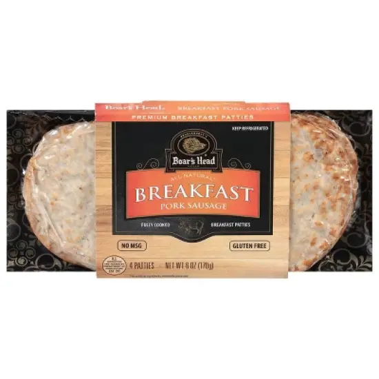 Boar's Head Breakfast Pork Sausage Patties - 6oz image {6}