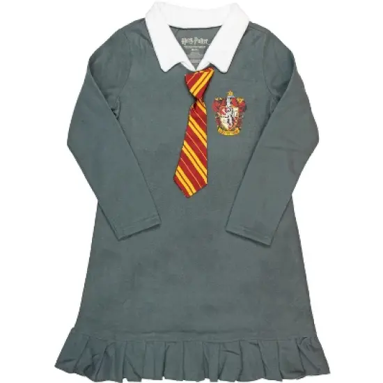 Harry Potter Pajama Girls Hermione Gryffindor Uniform With Tie Fleece Nightgown image {4}