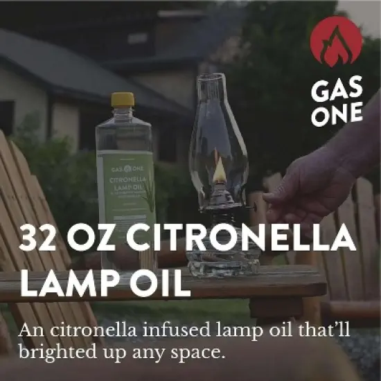 GasOne 32 oz Scented Cintronella Lamp Oil - Clear Paraffin Lamp Oil &ndash; Smokeless Indoor Ideal for Lamps, Lanterns, Tiki Torch image {5}