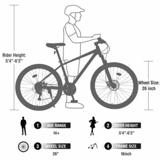 Gulches 26-Inch Mountain Bicycles for Men and Women - 24 Speed with Suspension Fork and KENDA Tires image {4}
