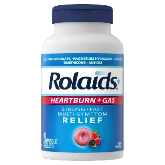 Rolaids Heartburn + Gas Chewable Tablets - Berry - 60ct image {9}