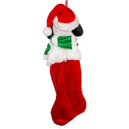 Kurt Adler Peanuts Plush Stocking, Snoopy with Santa Hat, 21" image {2}