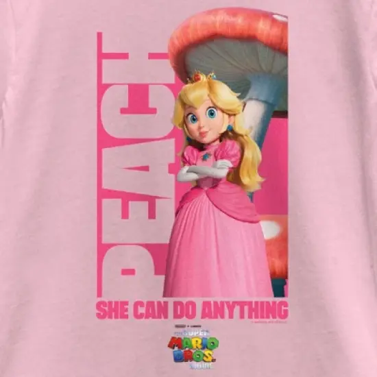 Girl's The Super Mario Bros. Movie Peach She Can Do Anything T-Shirt image {1}