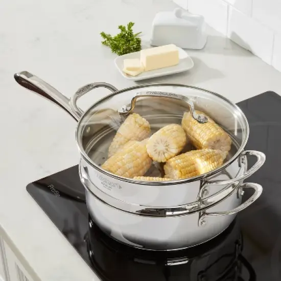 Cuisinart Classic 3.5qt Stainless Steel Saute & Steamer Set with Helper Handle and Cover - 83-3 image {2}