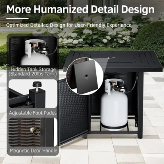 Gymojoy Outdoor Sofa Swivel Chairs with Fire Pit Table Patio Funiture Set image {15}