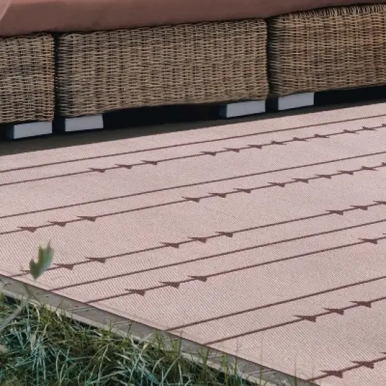 Coastal Minimalist Bohemian Arrow Indoor Outdoor Area Rug by Blue Nile Mills image {6}