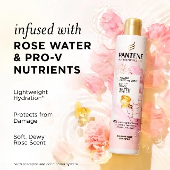 Pantene Nutrient Blends Sulfate Free Miracle Moisture Rose Water Shampoo image {2}