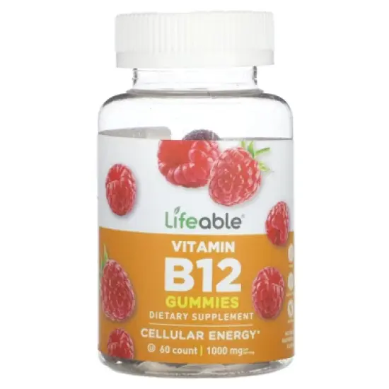 Lifeable Vitamin B12 Gummies, Natural Raspberry, 60 Gummies (500 mg per Gummy) image {4}