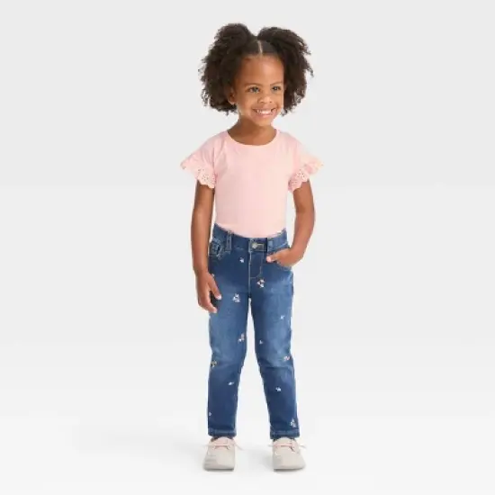 Toddler Embroidered Skinny Jeans - Cat & Jack&trade; Dark Blue image {2}