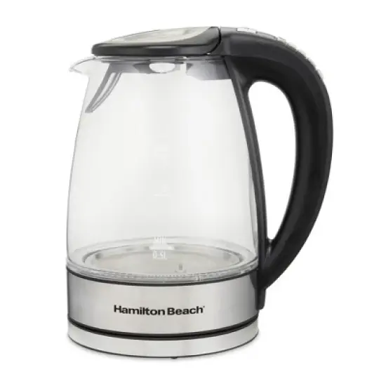 Hamilton Beach 1.7L Glass Variable Temp Kettle 40941R: Electric Tea Maker, 1500W, Hand Wash, Silver, Plastic Handle & Lid image {8}