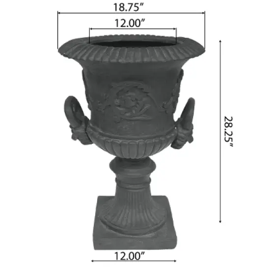 GDFStudio Tunlaw Outdoor Traditional Roman Chalice Stone Garden Urn Planter image {2}