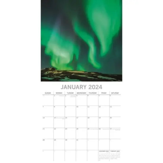 The Gifted Stationery 2024 Square Wall Calendar, Northern Lights, 16-Month Natural World Theme with 180 Reminder Stickers (12x12 In) image {1}