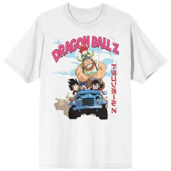Dragon Ball Z Jeep Ride Crew Neck Short Sleeve White Men's T-shirt image {3}
