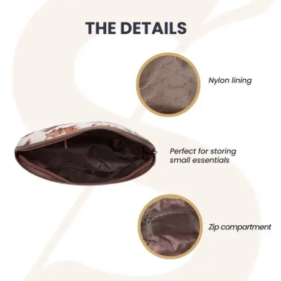 Signare USA Running Horse Brown Cosmetic Bag/ Makeup Bag image {3}