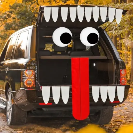 4E's Novelty Trunk or Treat Car Decorations Kit - Reusable Trunk or Treat Teeth with Huge Monster Tongue for Halloween Decorations Outdoor Use image {4}