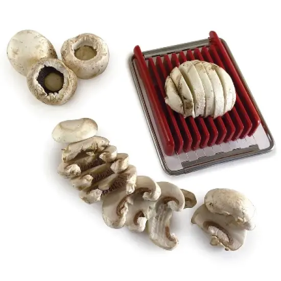 Norpro Dual Sided Flip N' Slice Mushroom, Egg, Cheese, and Butter Slicer, Red image {5}