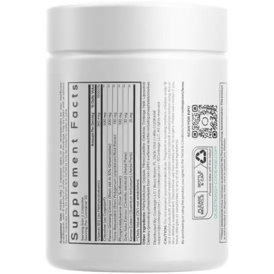 Codeage Brain Focus Vitamins+, Citicoline, Vitamin B12, Ginseng Resveratrol, Gotu Kola, Kanna - 60ct image {1}