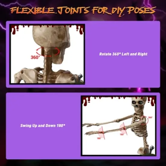 Yescom 4Pcs 16" Posable Mermaid Skeleton Halloween Decoration Movable Bone Pirate Theme Outdoor Yard image {2}