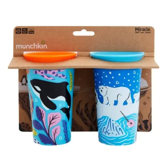 Munchkin Miracle 360&deg; Wild Love Sippy Cup - 2pk - 9oz  Orca/Polar image {5}