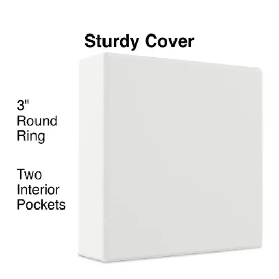 Staples 3" Simply View Binder with Round Rings White 6/Pack 23743/21691 image {2}