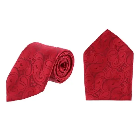 CTM Men's Paisley Print Tie and Pocket Square image {5}