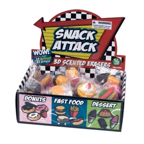 Geddes Snack Attack 3D Scented Eraser Display - 36 per display image {4}