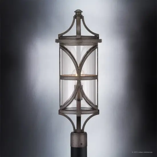 Urban Ambiance Luxury Rustic Outdoor Post / Pier Light,  26-1/2" x 9",  Aged Pewter Finish, UHP1181 image {3}