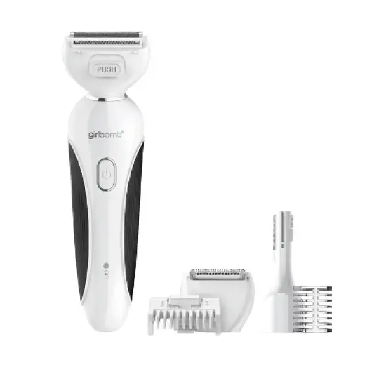 Conair Girlbomb Wet and Dry Cordless Rechargeable Foil Body Shaver with Facial,Eyebrow and Bikini Trimmer Attachments Set - 5pc image {7}