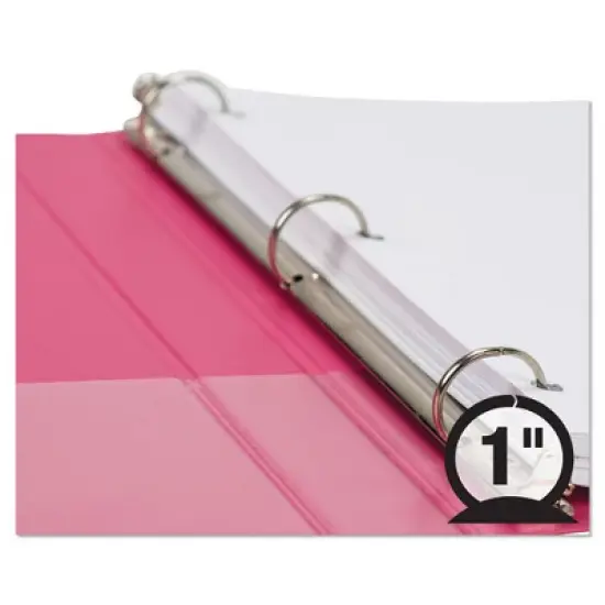 Samsill Earth&rsquo;s Choice Plant-Based Durable Fashion View Binder, 3 Rings, 1" Capacity, 11 x 8.5, Berry, 2/Pack image {2}