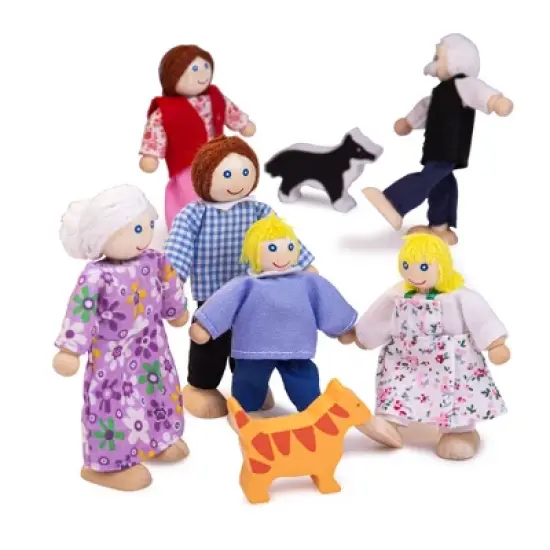 Bigjigs Toys Wooden Doll Family Set image {2}