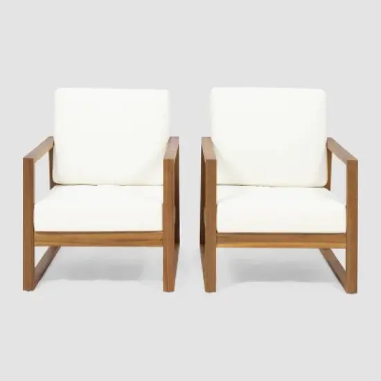 Belgian 2pk Acacia Wood Club Chair - Christopher Knight Home image {6}
