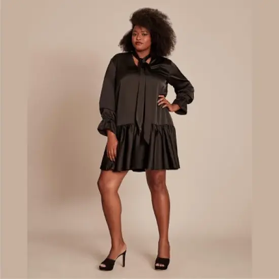 11 Honor&eacute; Collection Women's Tie-neck Mini Dress image {7}