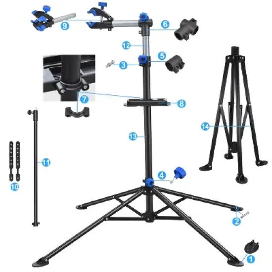 Yaheetech Folding Adjustable Bike Repair Stand, Black image {4}