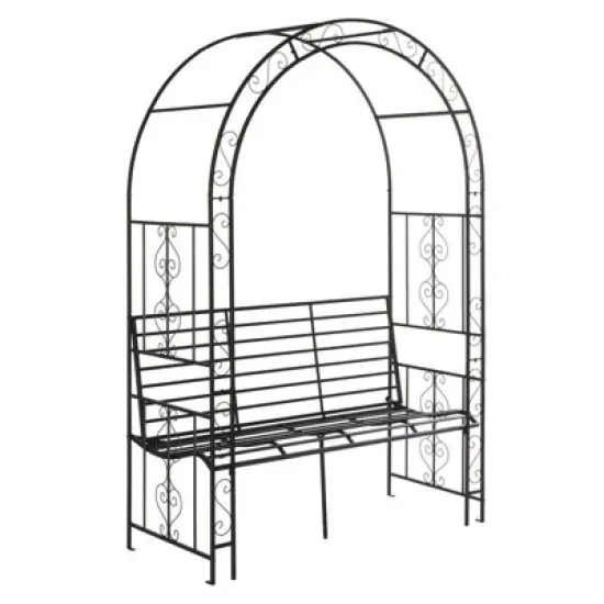 Karl Home 6.7' H Metal Outdoor Arbor With Bench image {5}